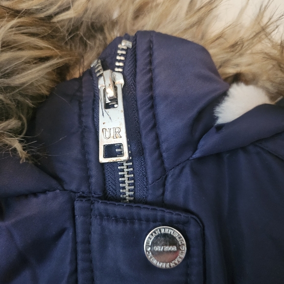 Urban Republic Girl's Anorak Jacket Faux Fur Hood Navy Blue Size 4 - Picture 4 of 14